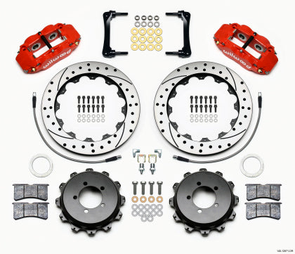 Wilwood Narrow Superlite 4R Rear Kit 12.88in Drilled Red 2012-2023 BRZ/FRS/GR86 w/Lines